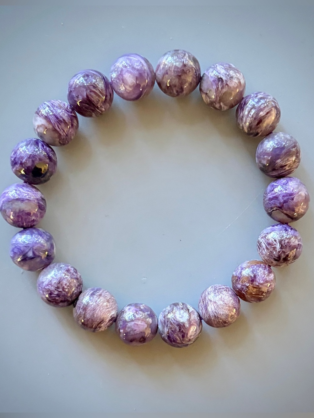 Purple Charoite Handcrafted Bead Bracelet